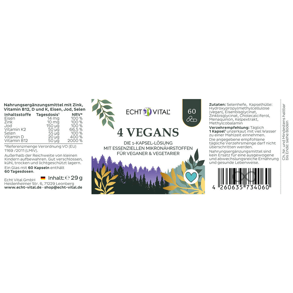 4 Vegans Kapseln