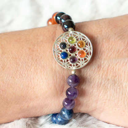 Armband 7 Chakren Blume des Lebens