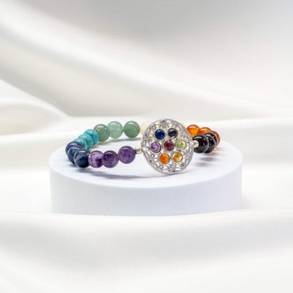 Armband 7 Chakren Blume des Lebens