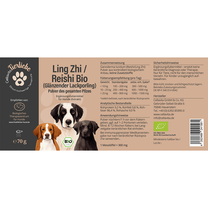 Bio Reishi/Ling Zhi Pulver für Hunde