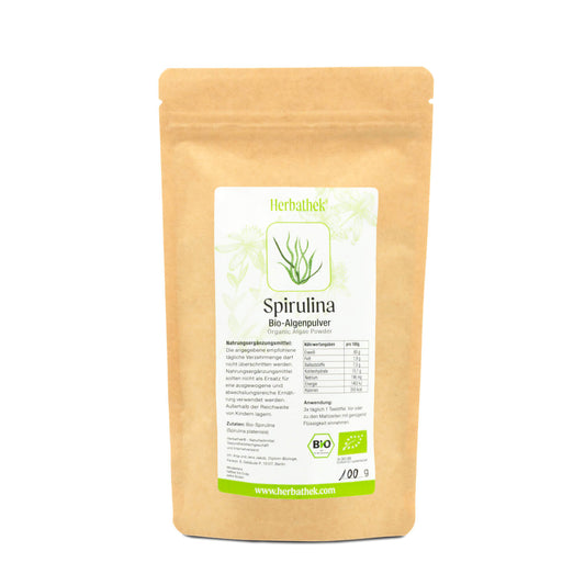 Bio Spirulina Algen gemahlen