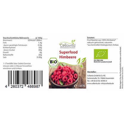 Bio Superfood Himbeere Pulver