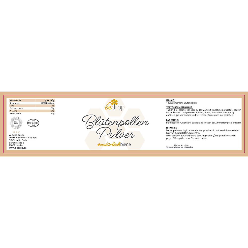 Blütenpollenpulver/Bienenpollen (60g)