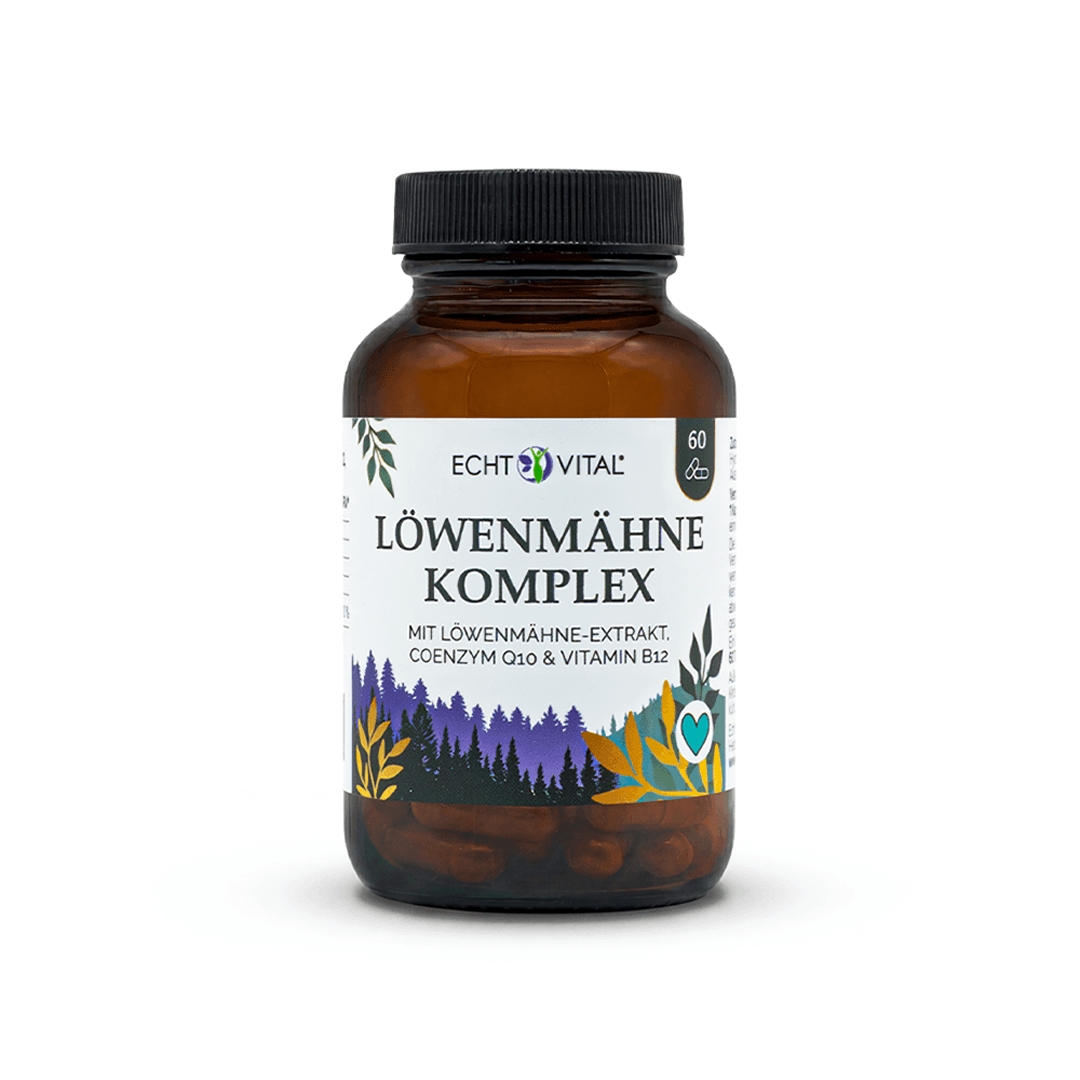 Löwenmähne-Komplex Kapseln mit Löwenmähne-Extrakt, Q10 und B12