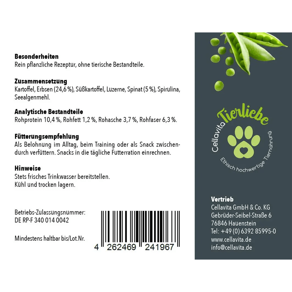 Erbsen, Spinat & Co Leckerlis für Hunde