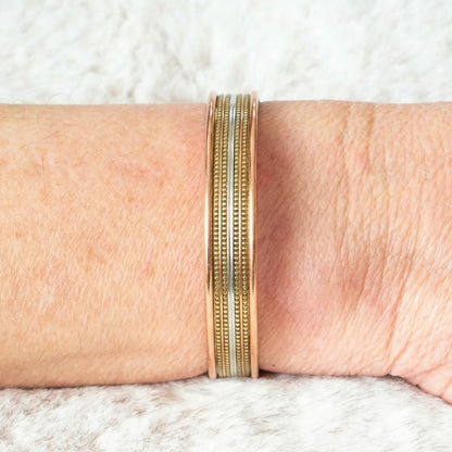 Magnetisches Kupferarmband „Linienmuster“