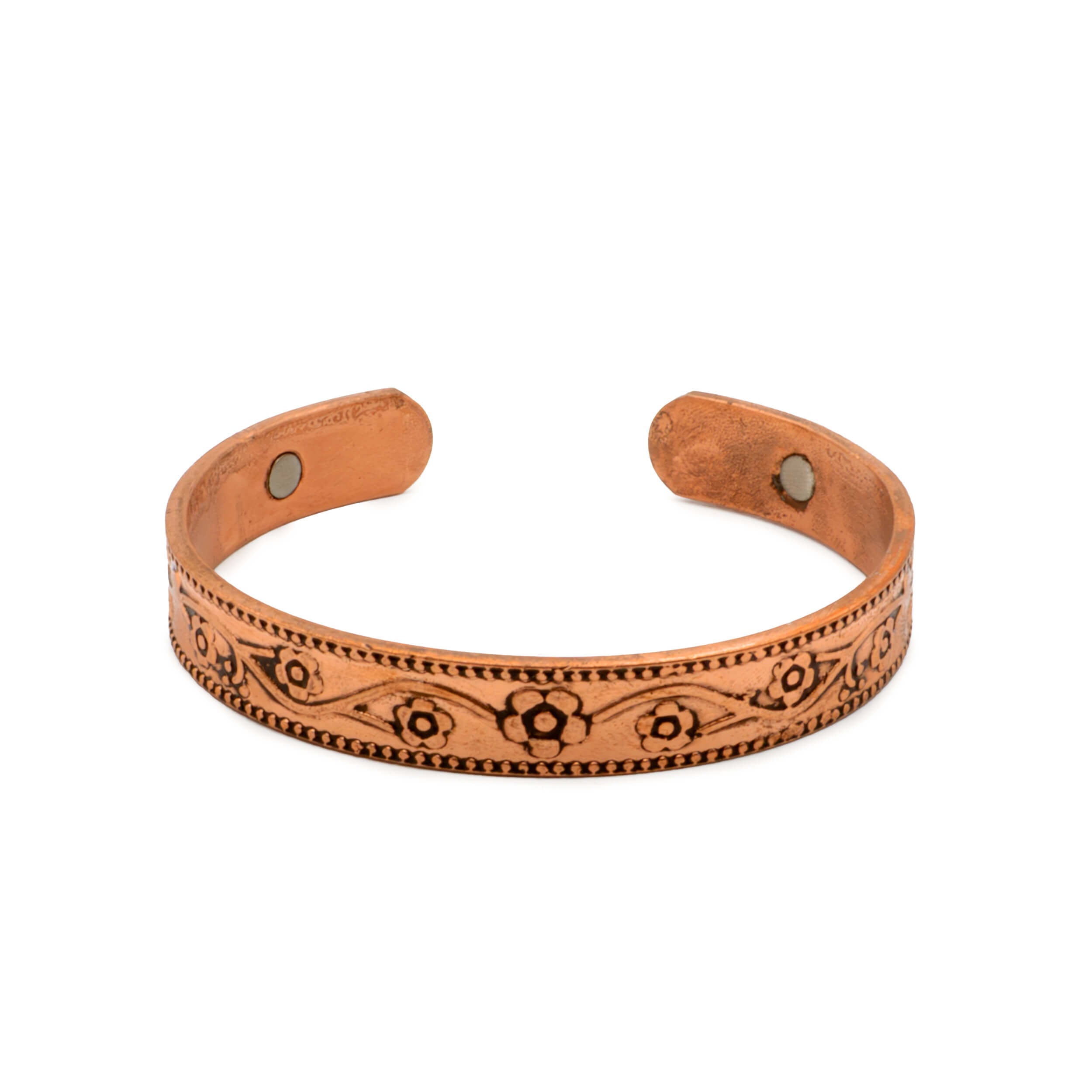 Magnetisches Kupferarmband mit Blumenmotiv