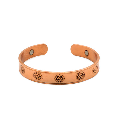 Magnetisches Kupferarmband mit Chakrasymbolen