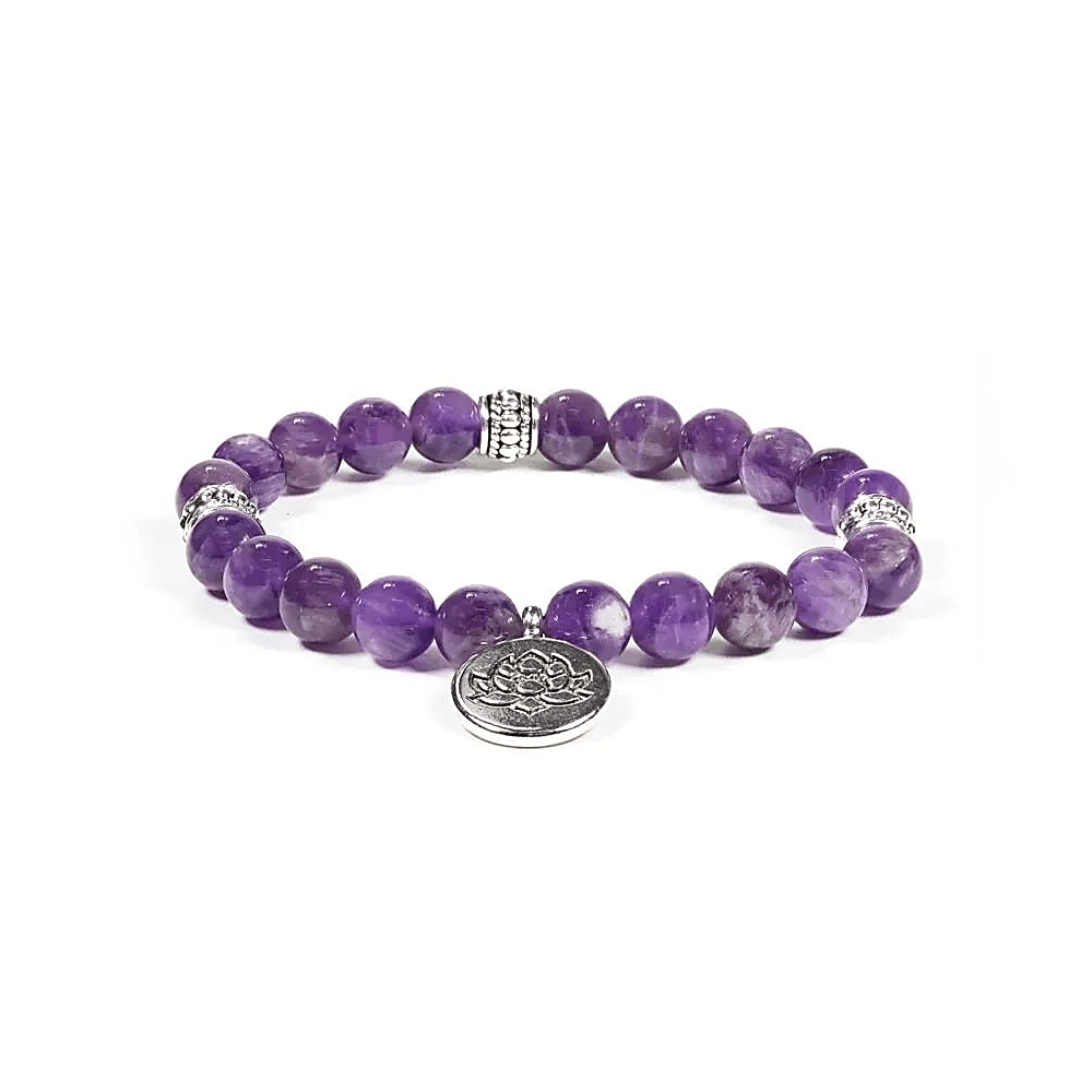 Mala Armband Amethyst mit Lotus