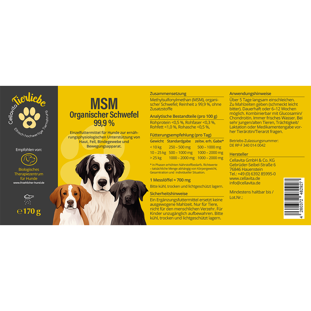 MSM Pulver für Hunde