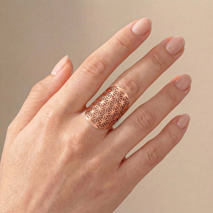 Ring Blume des Lebens Messing