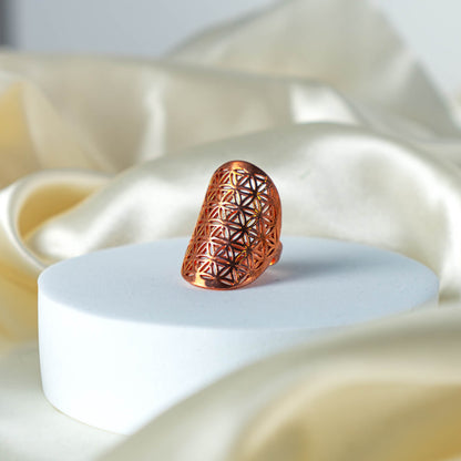 Ring Blume des Lebens Messing
