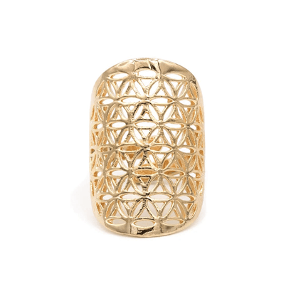 Ring Blume des Lebens vergoldet