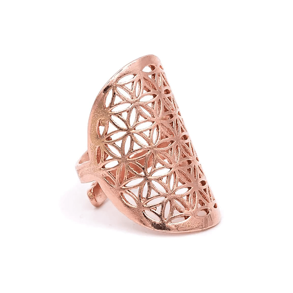 Ring Blume des Lebens Messing