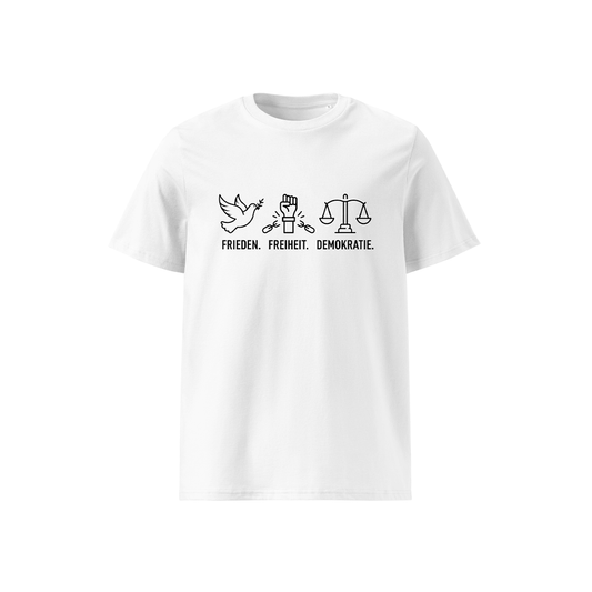 T-Shirt „Frieden. Freiheit. Demokratie.“
