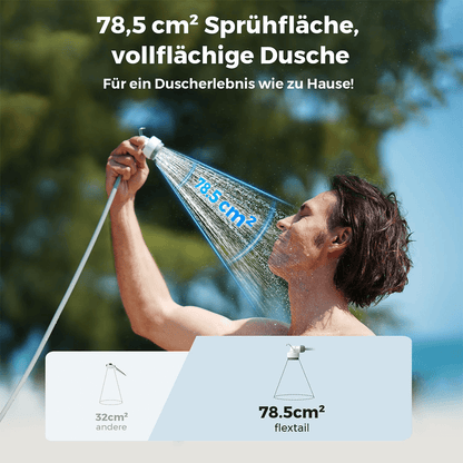 Tragbare Sofortdusche für unterwegs mit Akku und USB-C