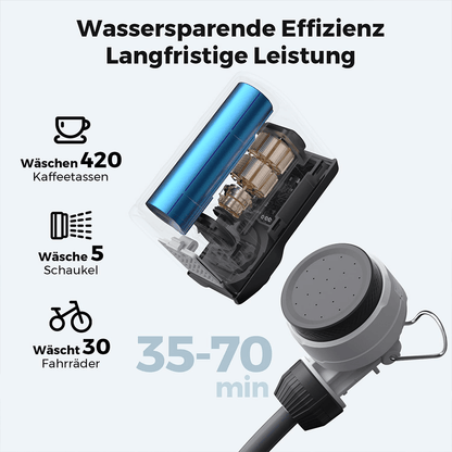 Tragbare Sofortdusche für unterwegs mit Akku und USB-C