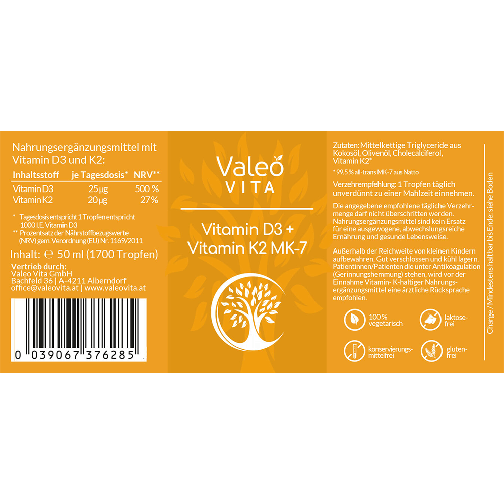 Vitamin D3 + Vitamin K2 MK-7 (50ml)