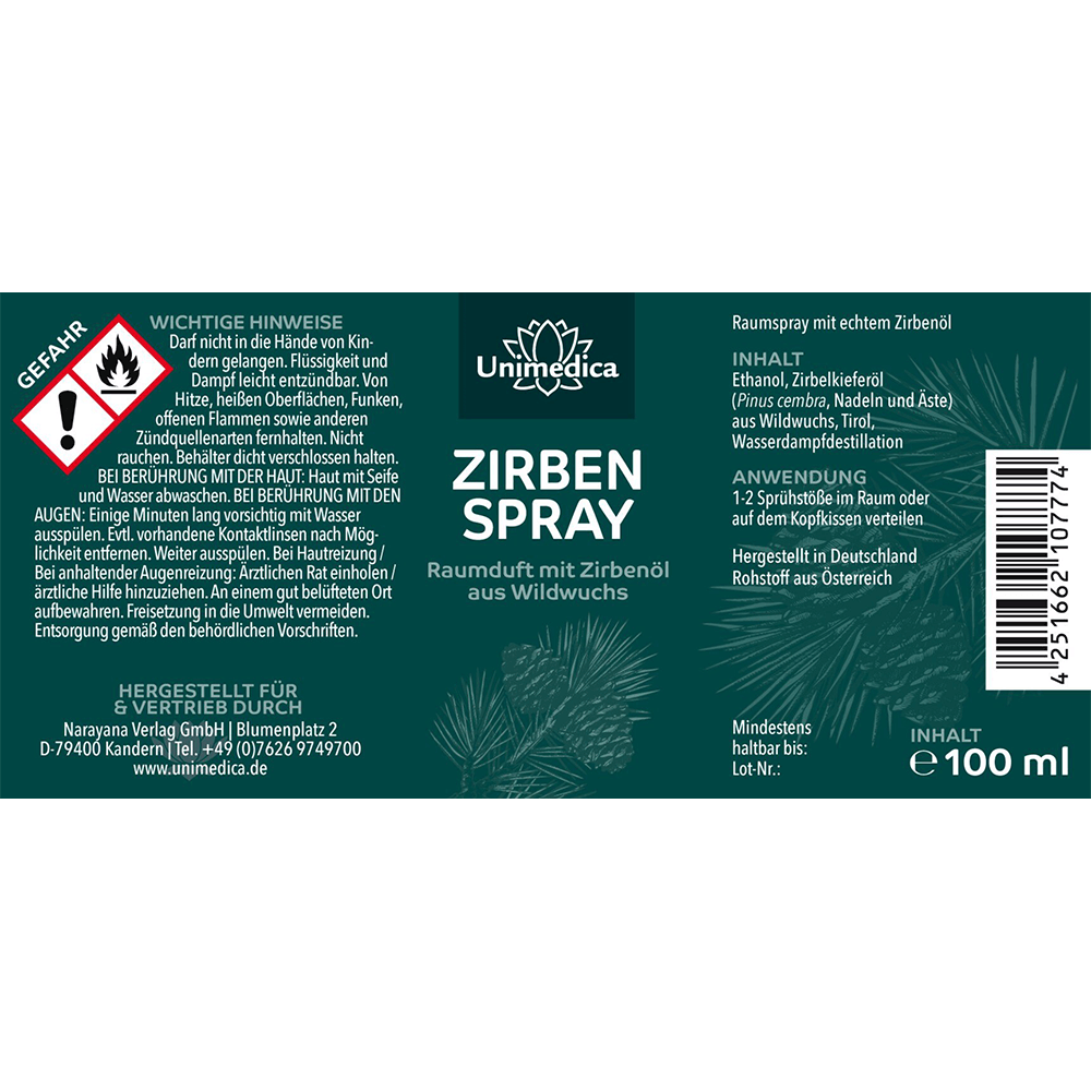 Zirbenspray – Raumduft mit Zirbenöl aus Wildwuchs (100 ml)