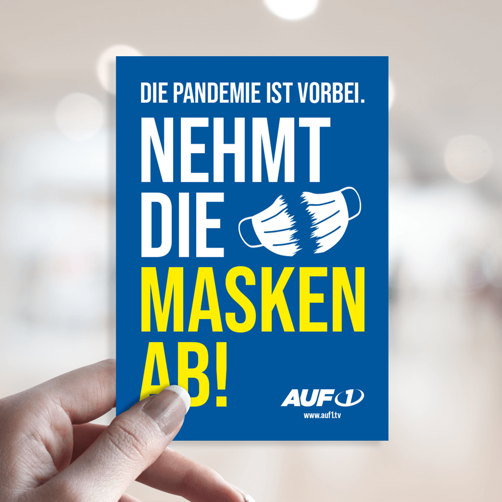 Aufkleber „Nehmt die Masken ab“