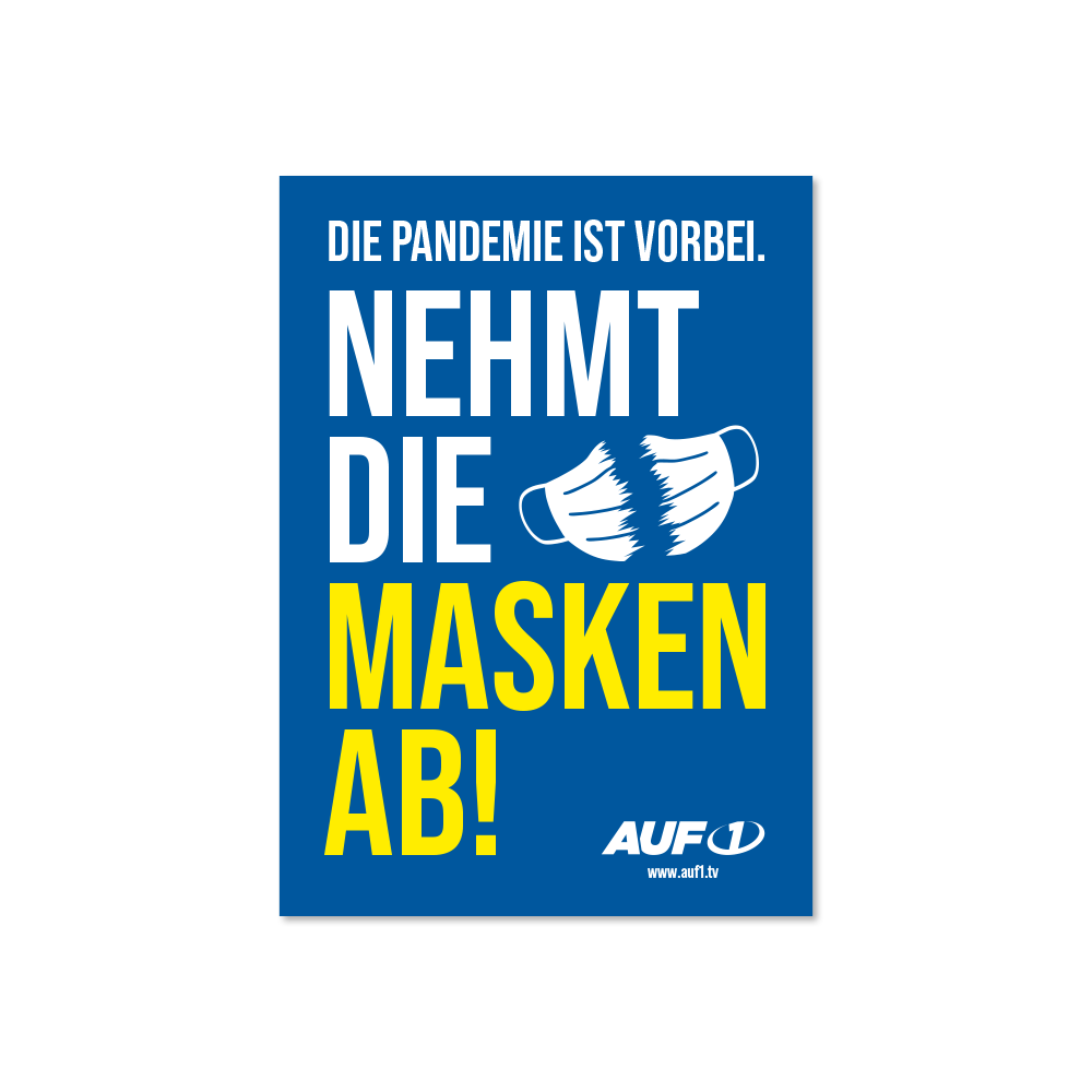 Aufkleber „Nehmt die Masken ab“