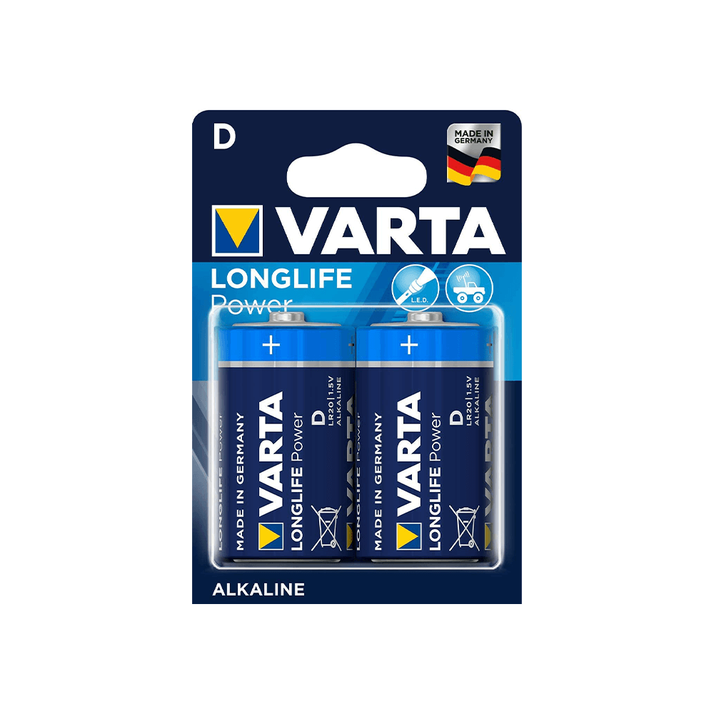 Varta Batterien, D, LR20, 1.5V Longlife Power, 2 Stück